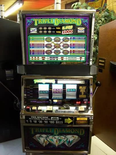 IGT S2000 Triple Diamond 9 Line 9 Coin refurbished slot machine for sale