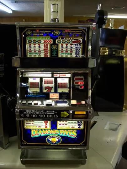 IGT S2000 Diamond Fives 2 Coin (9-top) refurbished slot machine for sale