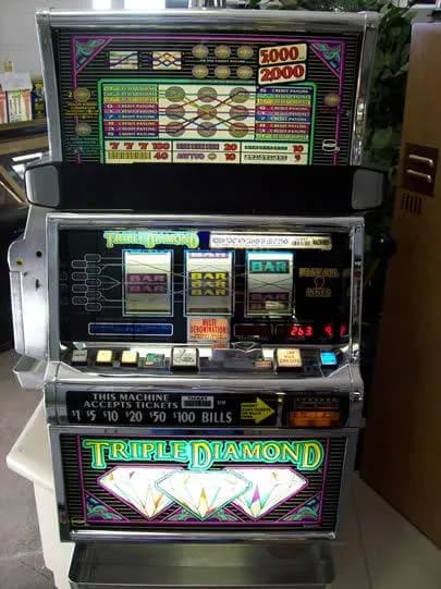 IGT S2000 Triple Diamond 9 Coin 9 Line (9-top) refurbished slot machine for sale