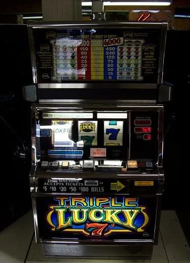IGT S2000 Triple Lucky 7's 3 Coin (9-top) refurbished slot machine for sale