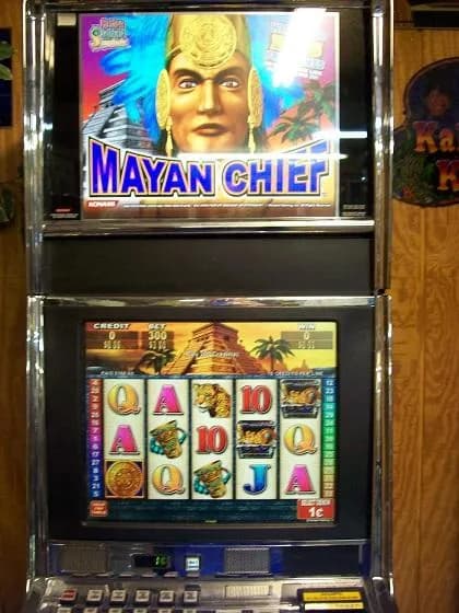 Konami Mayan Chief Dual Screen refurbished slot machine for sale