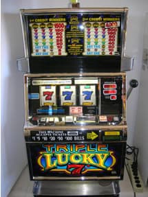 IGT S2000 Triple Lucky 7's 2 coin (9-top) refurbished slot machine for sale